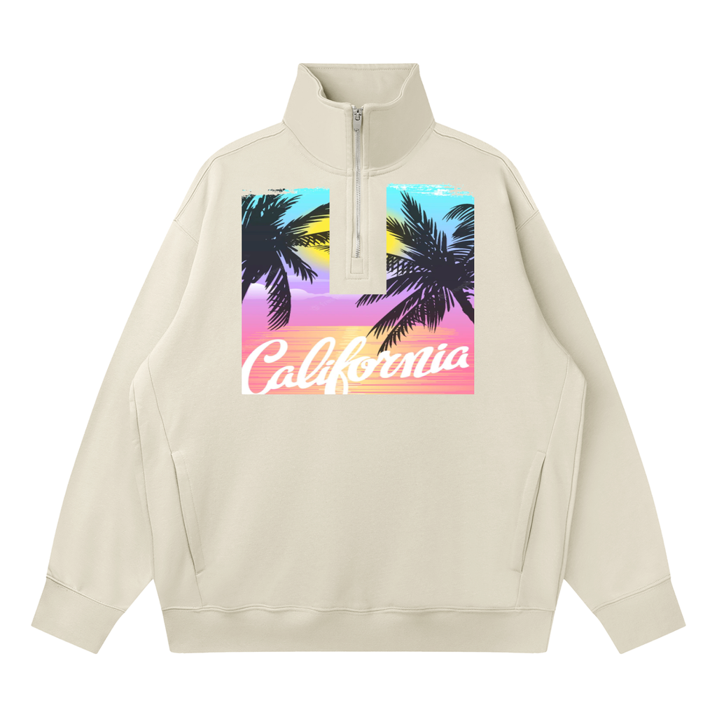 Quarter-Zip Drop Shoulder Sweatshirt