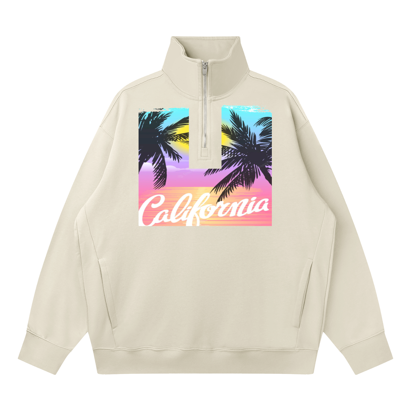 Quarter-Zip Drop Shoulder Sweatshirt