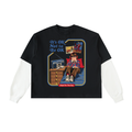 Layered Contrast Sleeve Cotton T-Shirt