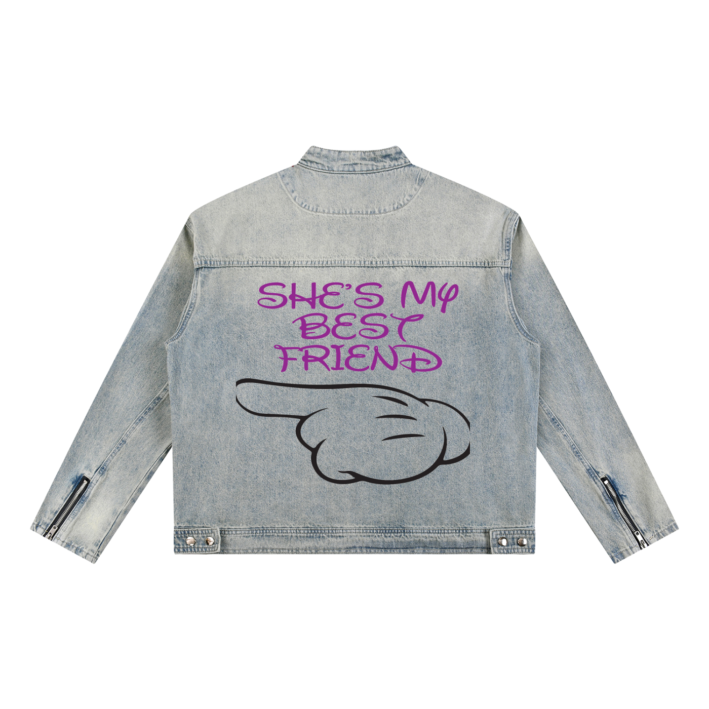 Vintage Wash Zip Denim Jacket