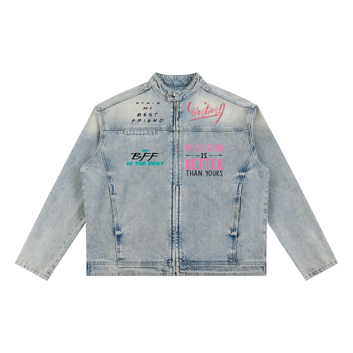 Vintage Wash Zip Denim Jacket