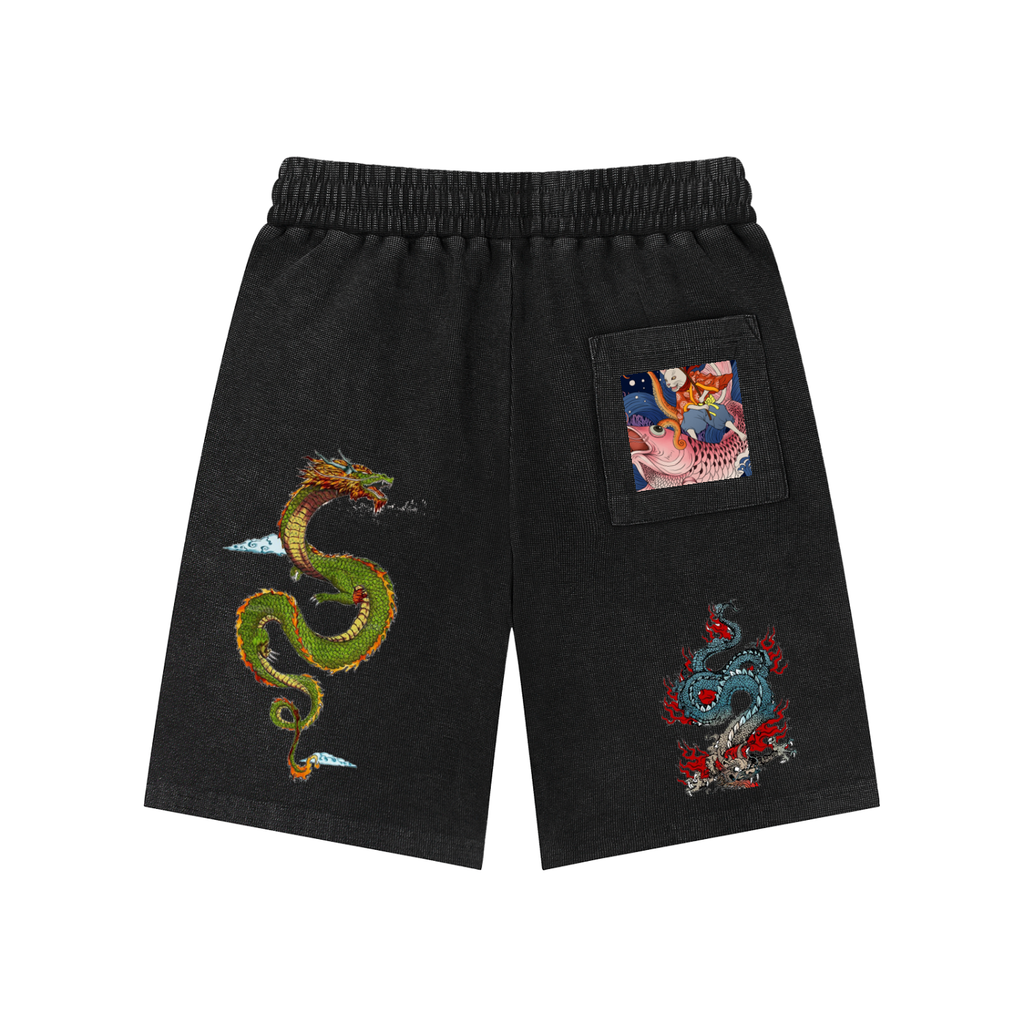 Mineral Wash Waffle Knit Shorts